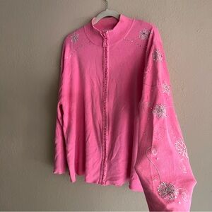 Bedazzled Sequin Pink Snowflake Sweater